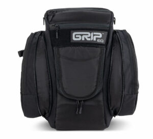 A black GRIPeq CX1 disc golf bag