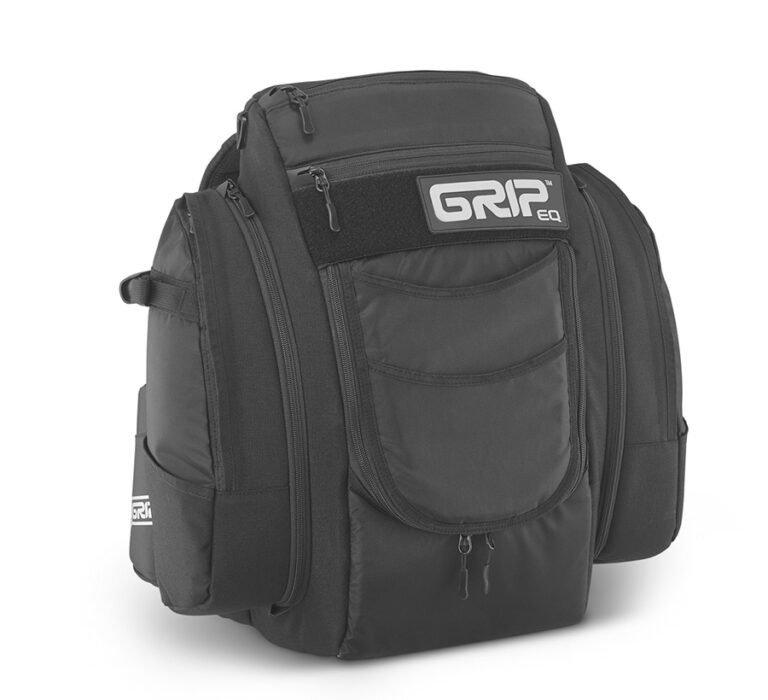 04_GRIPEQ_BX3_black_side A black GRIPeq BX3 disc golf bag