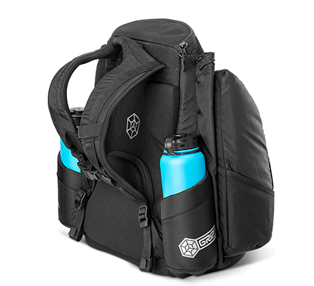 2019_AX4_black_Back.jpg Black colored AX4 disc golf bag from GRIPeq