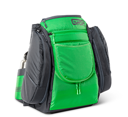 2019_AX4_grass_Side-view.jpg Green and black AX4 disc golf bag