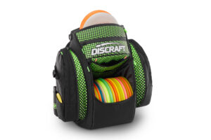 Green and black discraft dot disc golf bag