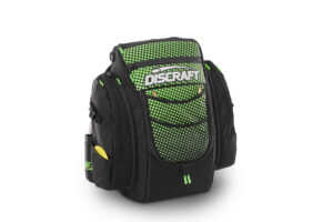Green and black discraft dot disc golf bag