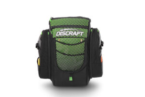 Green and black discraft dot disc golf bag