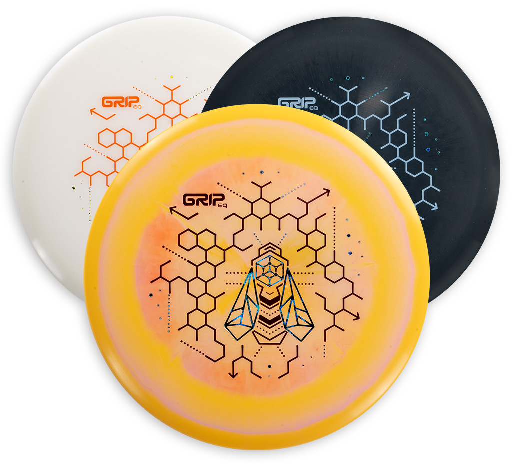 Three GRIPeq Honeybee Discraft Buzzz discs