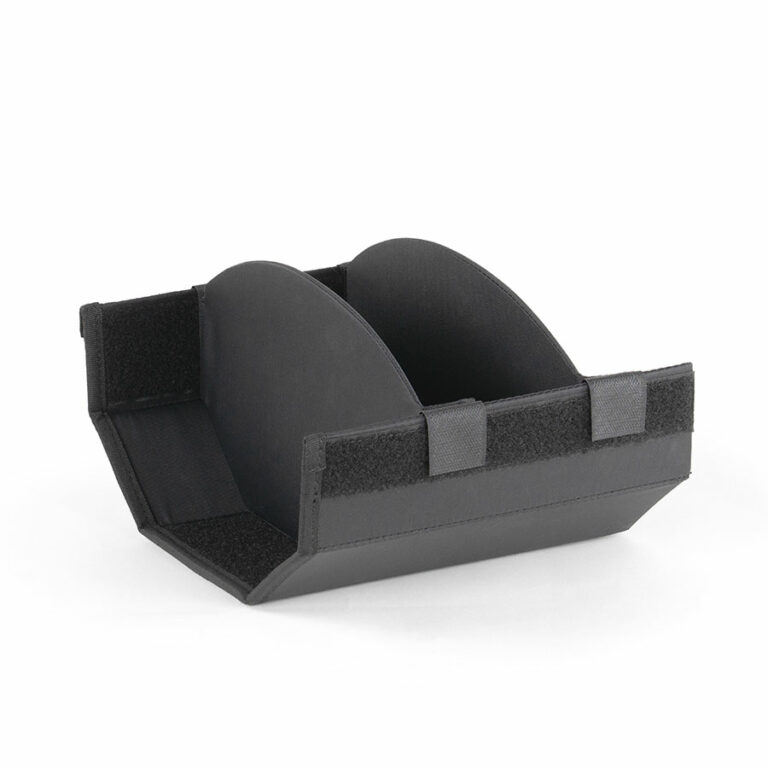 An assembled disc divider sitting against a white background.