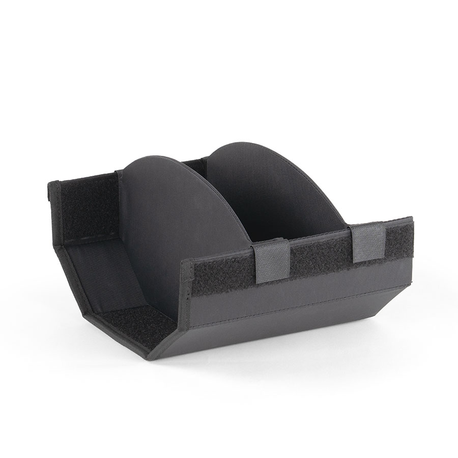 An assembled disc divider sitting against a white background.