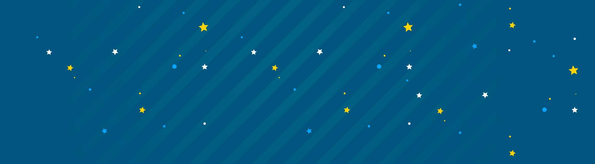 A blue color field with stars on it.