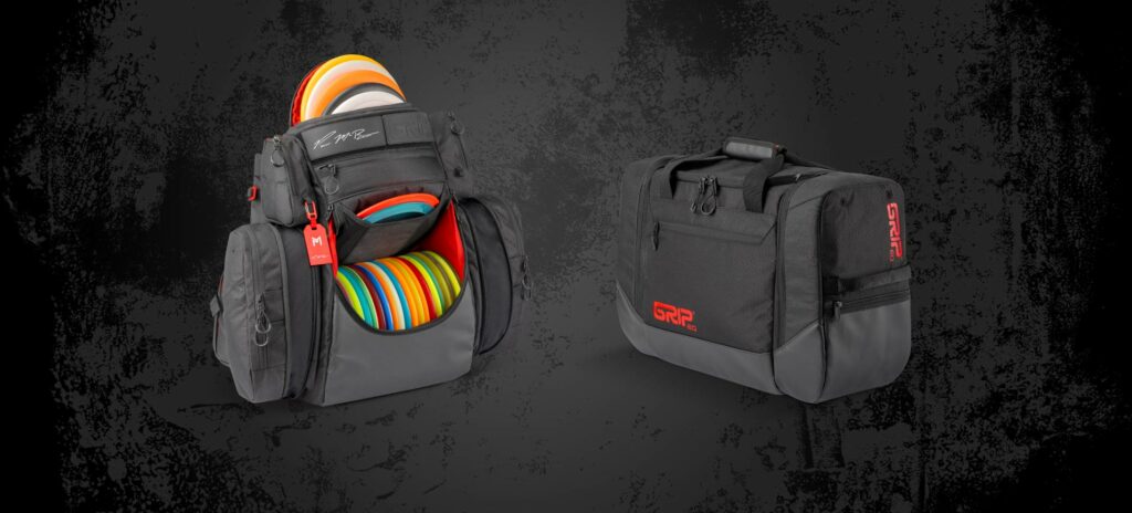 Two MB LINE bags sit against a textured dark background.