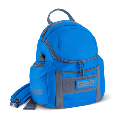 Front/side view of a GRIPeq G2 bag in ocean color.