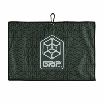 GRIPeq x G.O.A.T. Medium Disc Golf Towels - Grey Hex Pattern